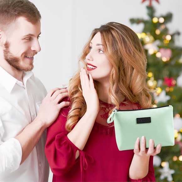 Cosmetic Bags for Women Small Makeup Bag for Purse Pu Leather Makeup Pouch Trave - Picture 8 of 8